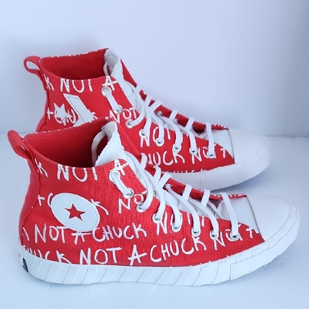 Converse Not A Chuck Red and White High-Top Sneakers